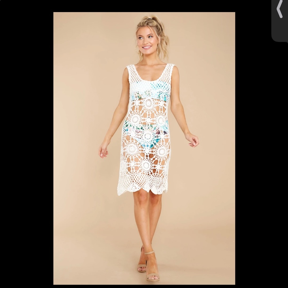 Woven Pink LA Macramé Beach Cover-Up